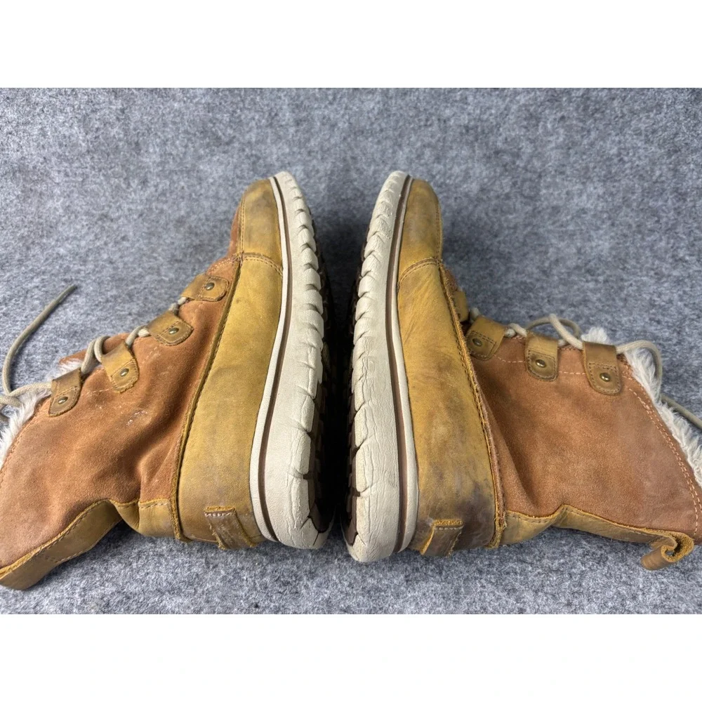 Sorel Explorer Joan Winter Boots Womens 9 Tan Waterproof Faux Fur NL2745-286